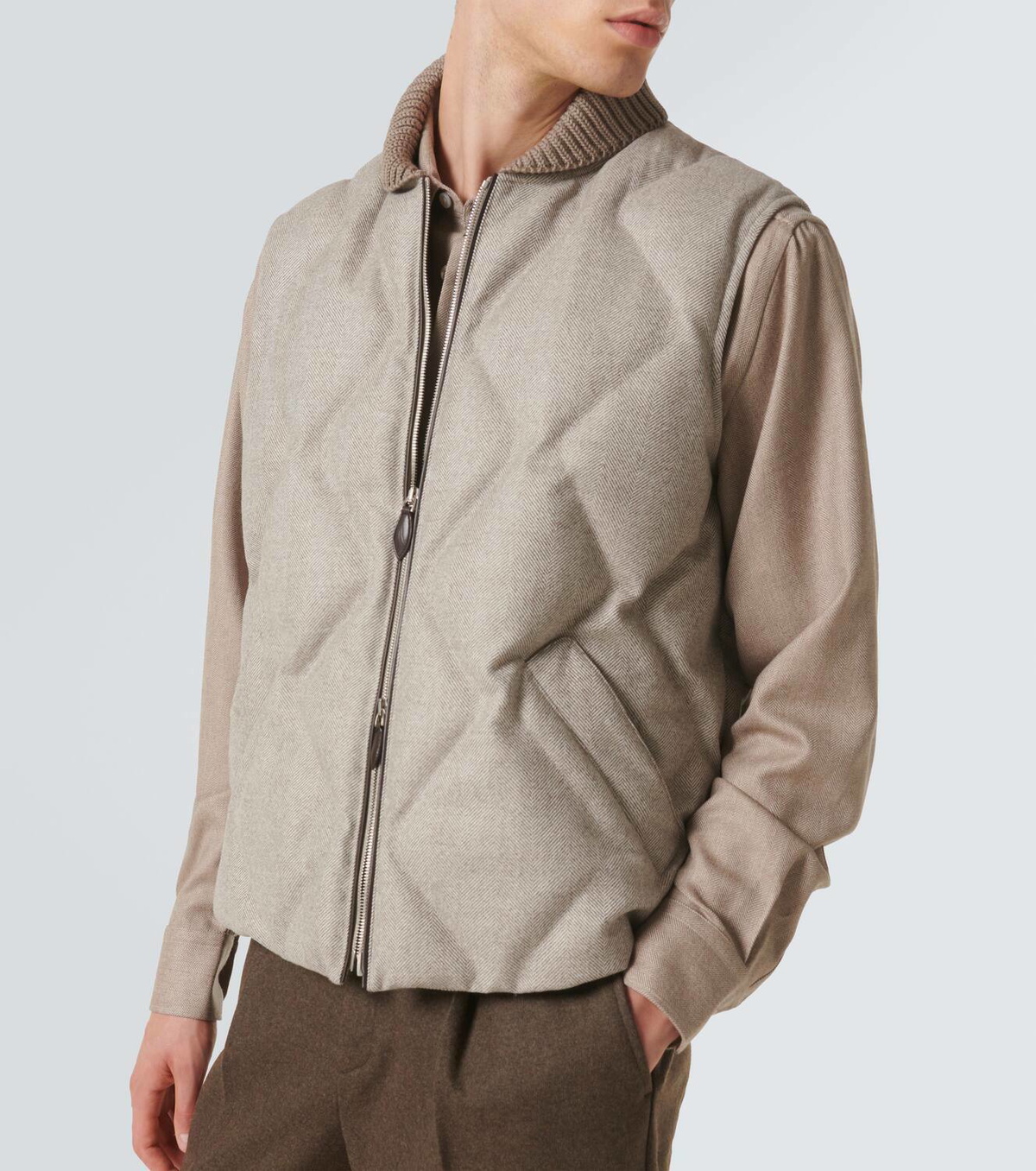 Berluti Herringbone wool puffer vest
