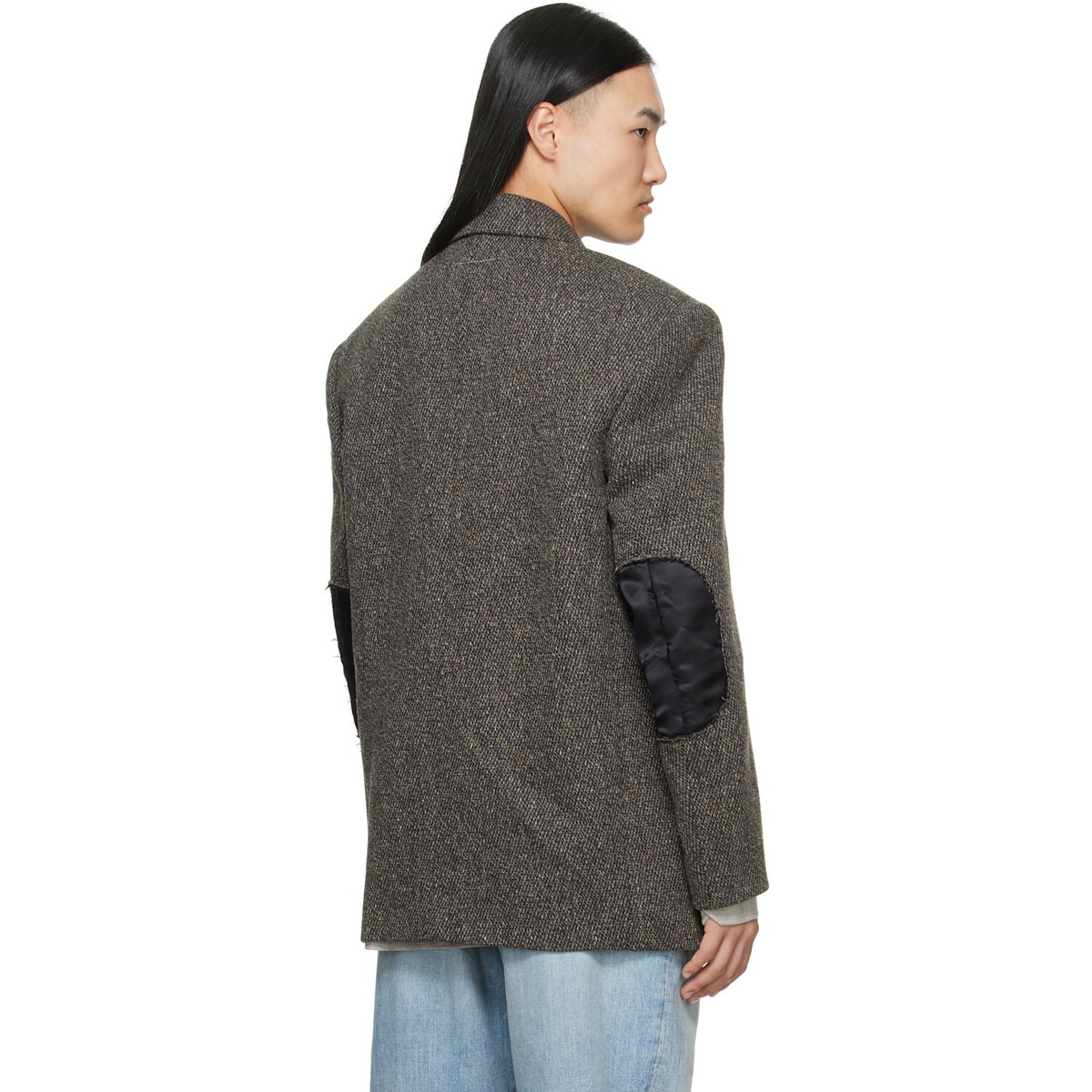 MM6 Maison Margiela Brown Wool Tweed Blazer