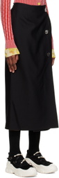 MINJUKIM Black Wrap Maxi Skirt
