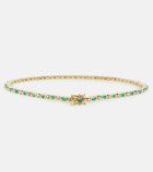 Suzanne Kalan - 18kt gold tennis bracelet with emeralds