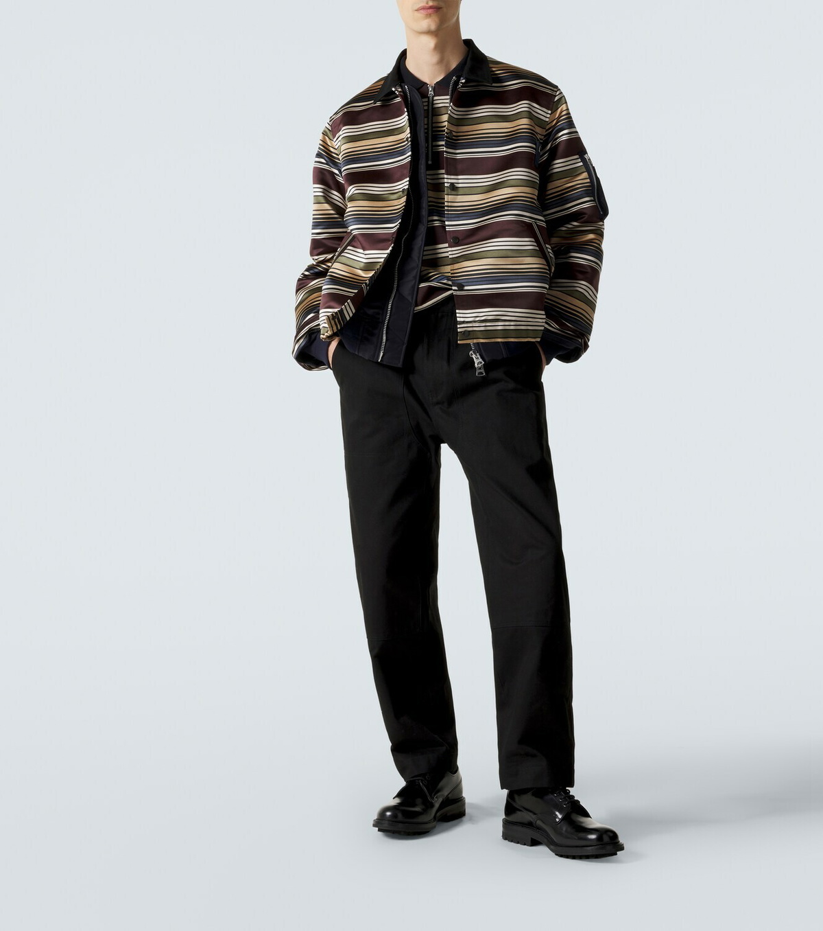 Sacai Striped blouson jacket
