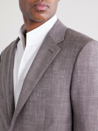 Zegna - Wool, Silk and Linen-Blend Suit Jacket - Brown