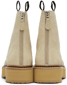 R13 Beige Single Stack Suede Boots