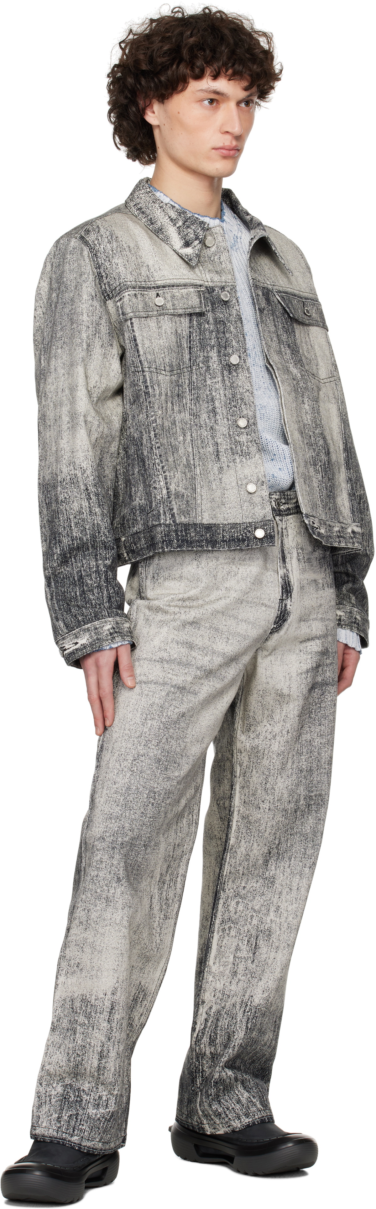 CAMPERLAB Gray Paint Print Jeans