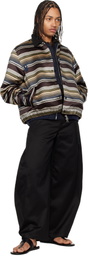 sacai Multicolor Horizontal Stripe Blouson Bomber Jacket
