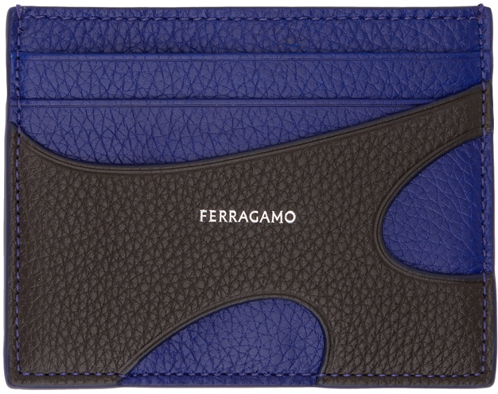 Photo: Ferragamo Blue & Black Cut Out Card Holder