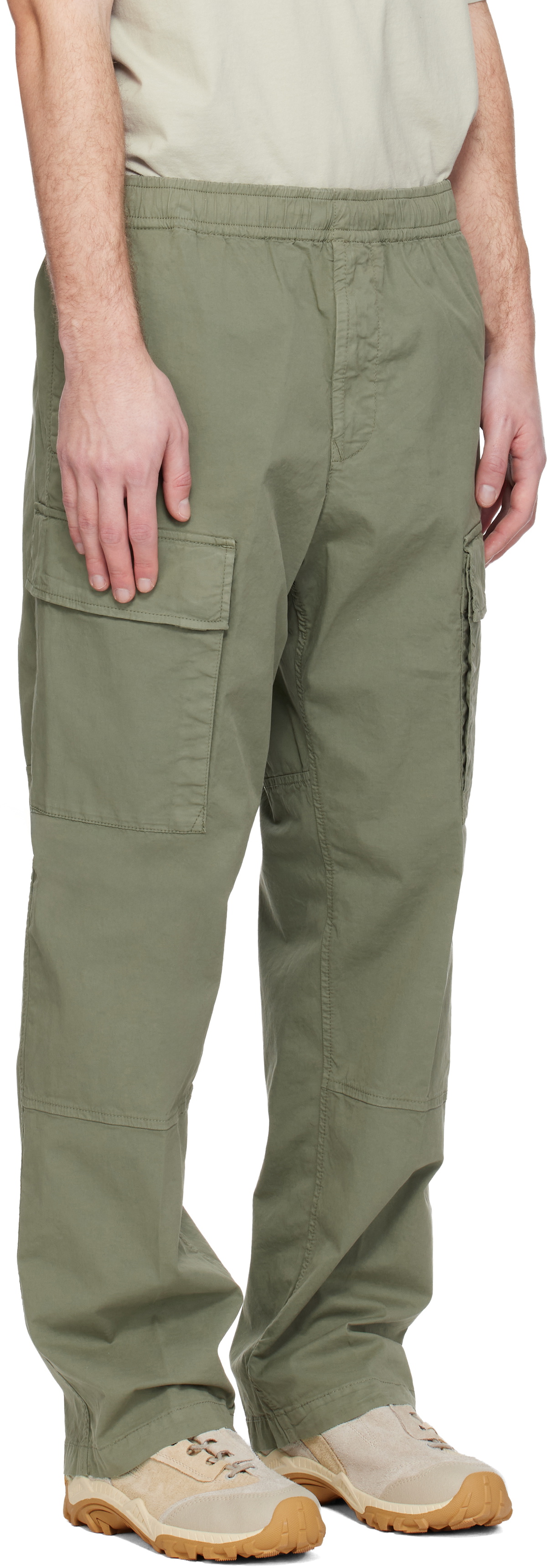 Stone Island Khaki 3100020 Stretch Organic Cotton Twill Cargo Pants