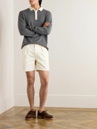 Drake's - Pleated Straight-Leg Cotton-Twill Shorts - White