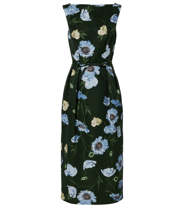 Photo: Erdem Floral cotton-blend faille midi dress