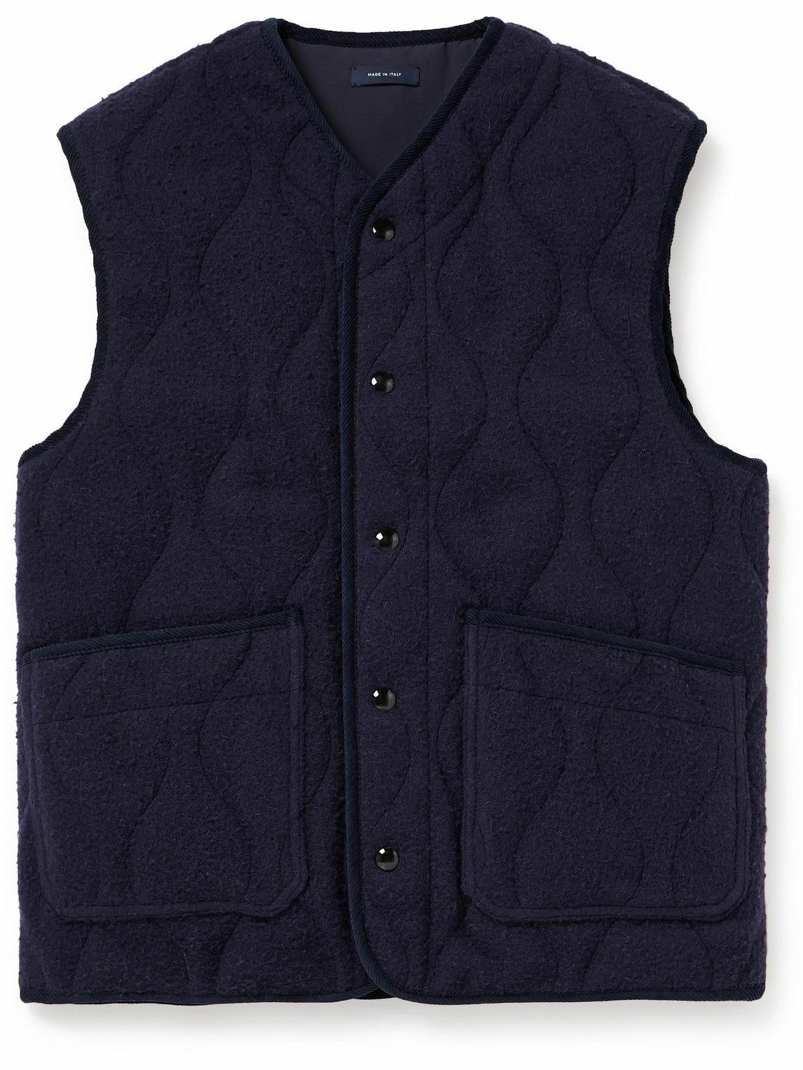 Photo: Drake's - Quilted Brushed-Wool Gilet - Unknown