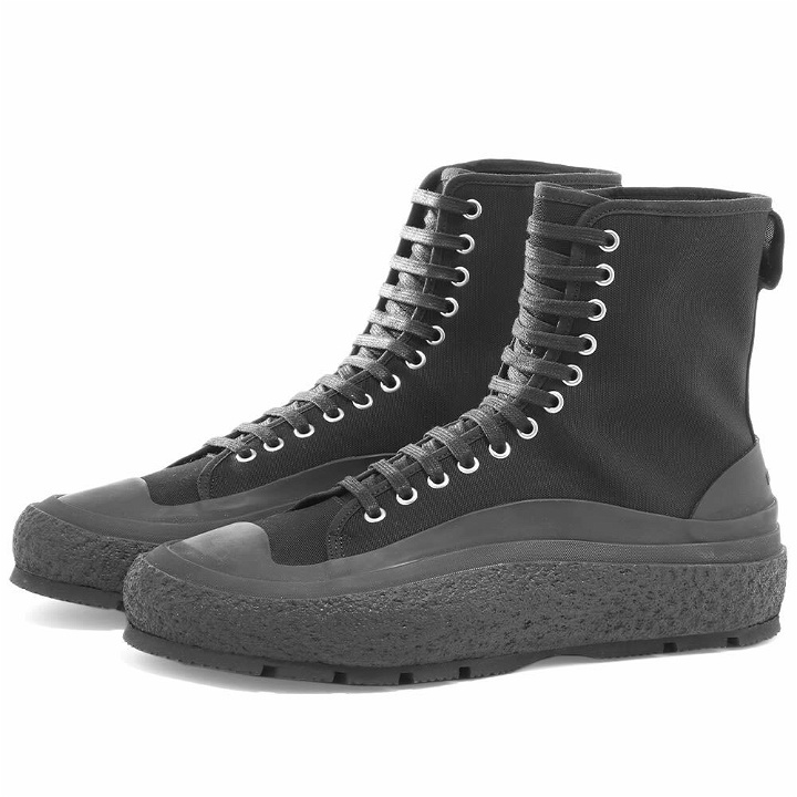 Photo: Jil Sander Men's Canvas High Top Sneakers in Black