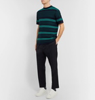 Mr P. - Striped Knitted Cotton T-Shirt - Navy