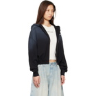 Palm Angels Black 'Milan LA' Crop Zip Hoodie