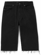 Balenciaga - Slim-Fit Straight-Leg Distressed Denim Shorts - Black