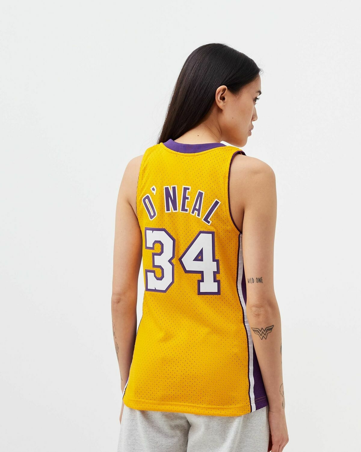 Mitchell & Ness Nba Women's Swingman Jersey Los Angeles Lakers 1999 00 Shaquille O´Neal #34   Purple/Yellow   - Womens -   Tops & Tanks   M