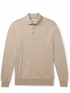 Brunello Cucinelli - Virgin Wool And Cashmere-Blend Polo Sweater - Neutrals