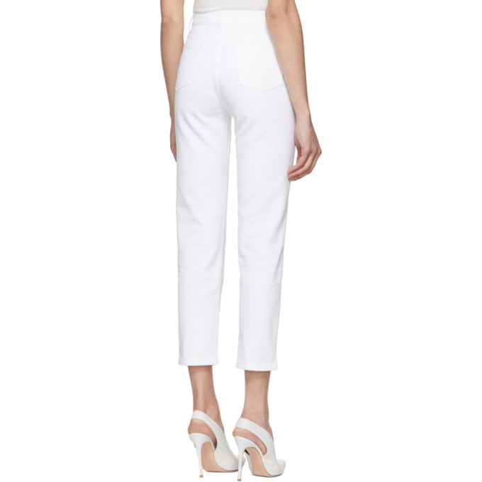 A-Plan-Application White Straight Cropped Jeans