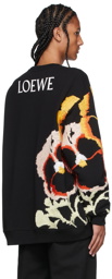 Loewe Black Pansies Embroidered Sweatshirt