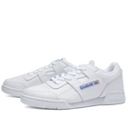 Reebok Men's Workout Plus Sneakers in White/Classic Cobalt