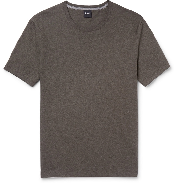 Photo: Hugo Boss - Mélange Cotton-Jersey T-Shirt - Green