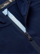 RLX Ralph Lauren - Logo-Embroidered Two-Tone Stretch-Jersey Half-Zip Top - Blue