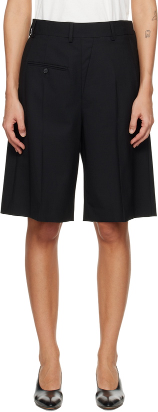 Photo: MM6 Maison Margiela Black Wool-Blend Tailored Shorts