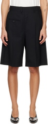 MM6 Maison Margiela Black Wool-Blend Tailored Shorts