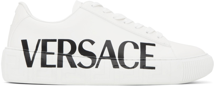 Photo: Versace White Greca Sneakers