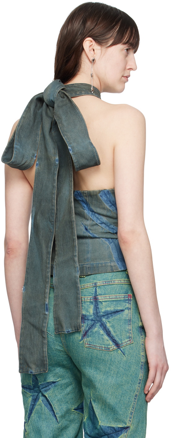 Masha Popova SSENSE Exclusive Khaki & Blue Denim Tank Top