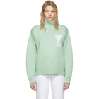 AMI Alexandre Mattiussi Green Oversized Ami De Coeur Sweater