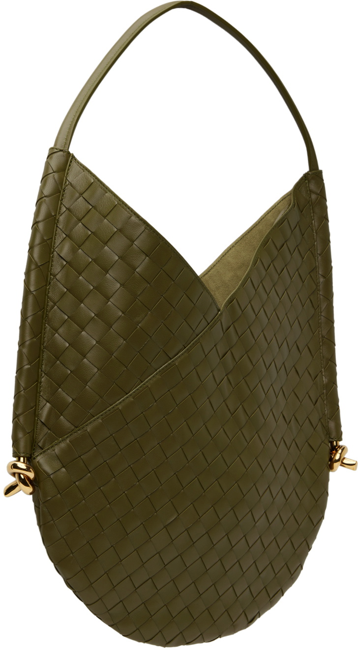 BOTTEGA VENETA 25S MEDIUM LIBERTA BAG 27 IN OLIVE GREEN CALFSKIN GOLD HARDWARE