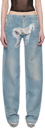Mowalola Blue MISS SIXTY Edition Air Spray Straight Leg Jeans