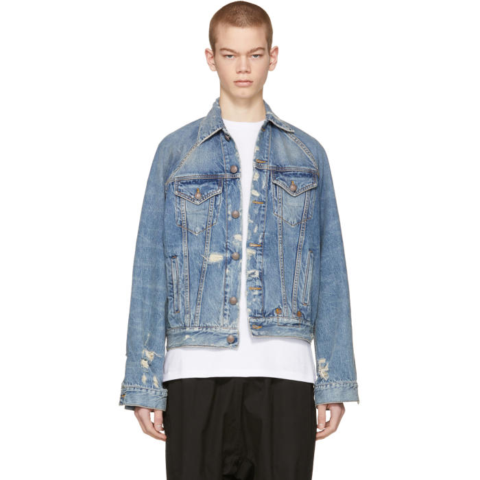Sequin Crewneck Raglan Pullover in Denim Blue