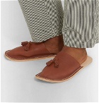 Hender Scheme - Tasselled Textured-Leather Backless Slippers - Brown