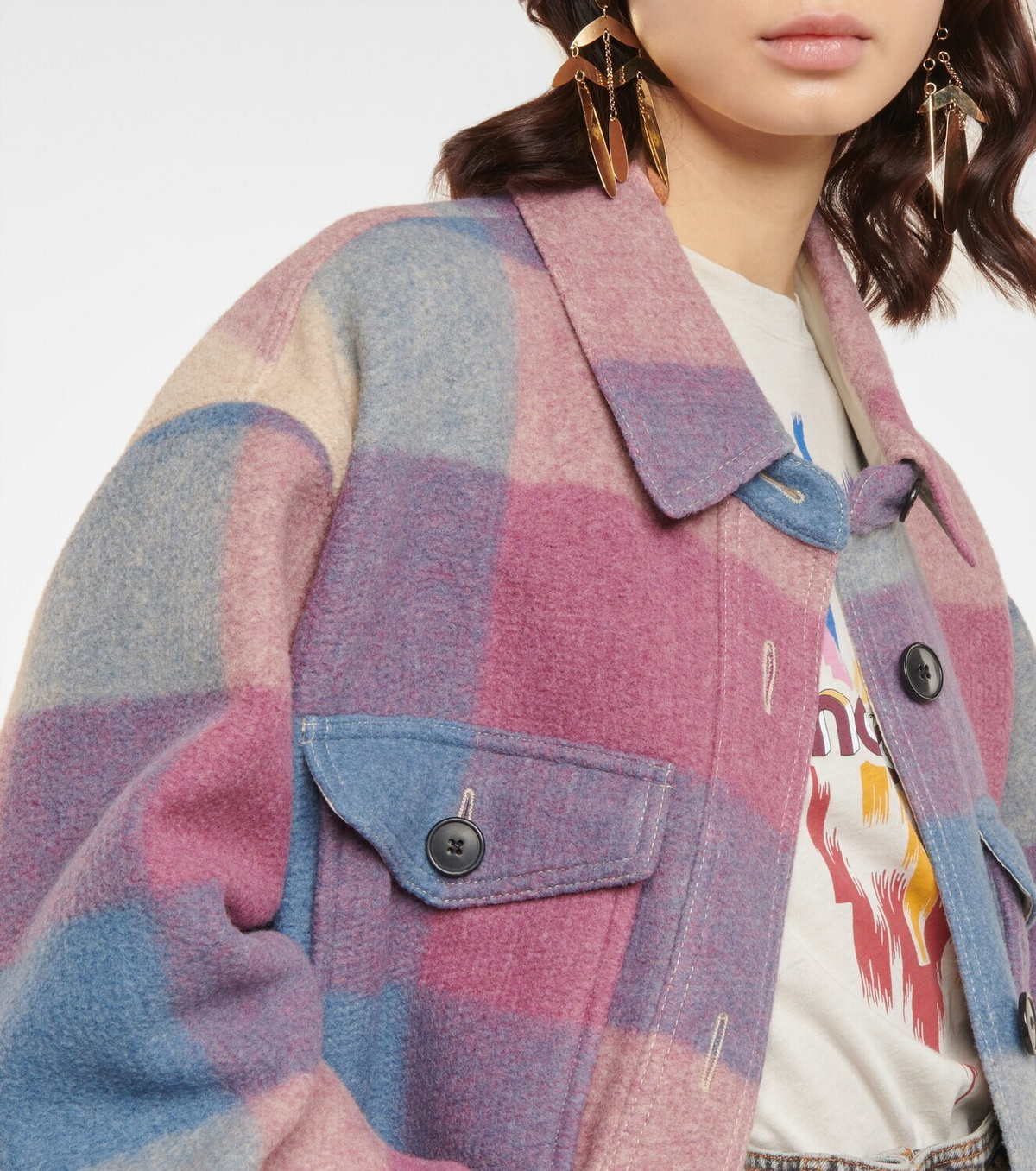 Marant Etoile Harveli checked shirt jacket