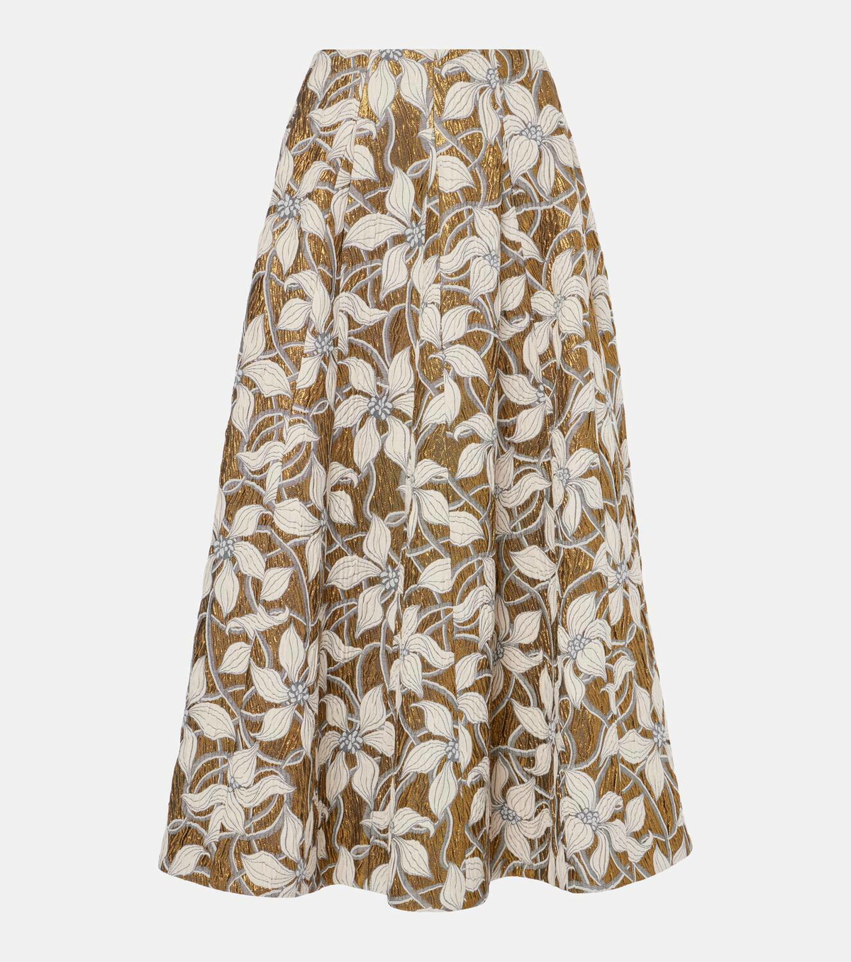 Markarian Marjorie floral brocade midi skirt