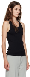 Jean Paul Gaultier Black Overall Buckles Ribbed Tank Top