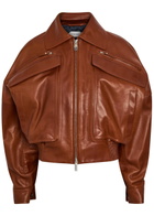 Versace Leather Jacket Brown