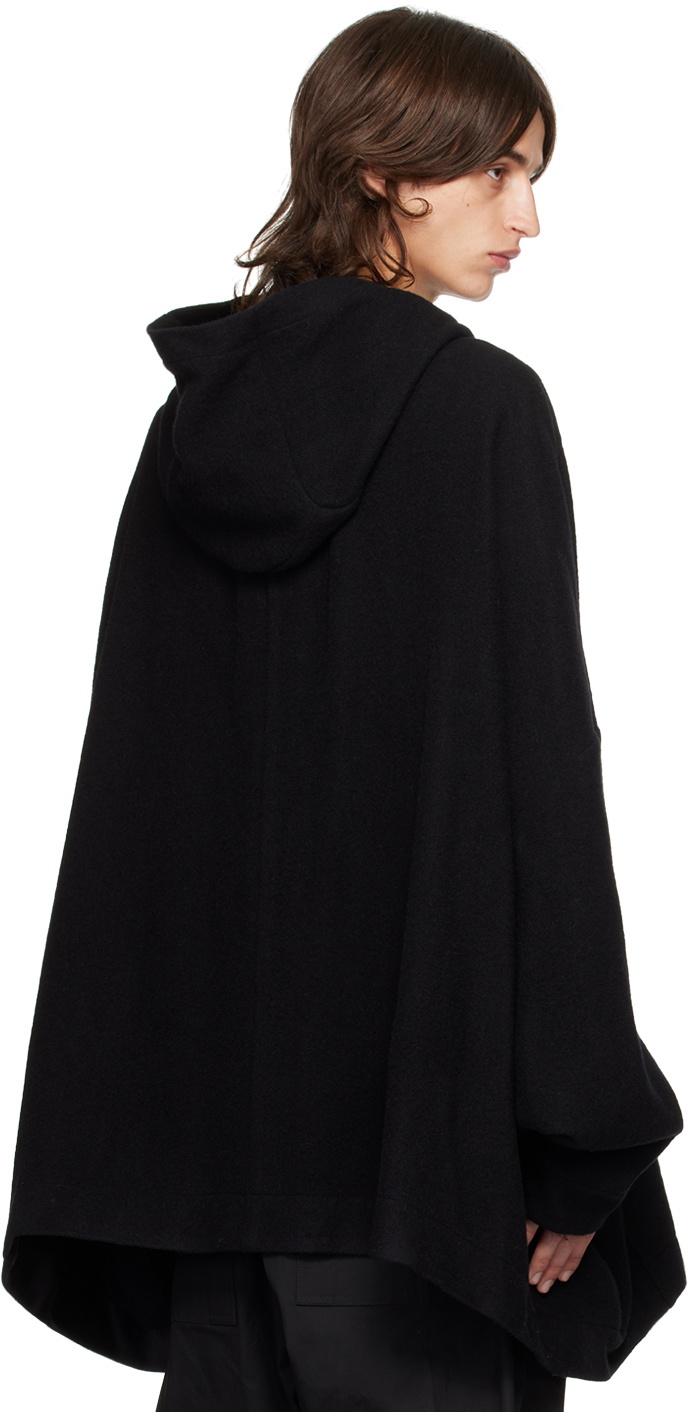 Rick Owens Black Porterville Jumbo Hooded Peter Jacket Rick
