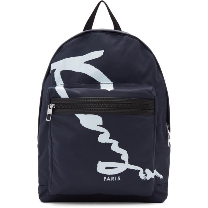 Photo: Kenzo Navy Signature Logo Backpack