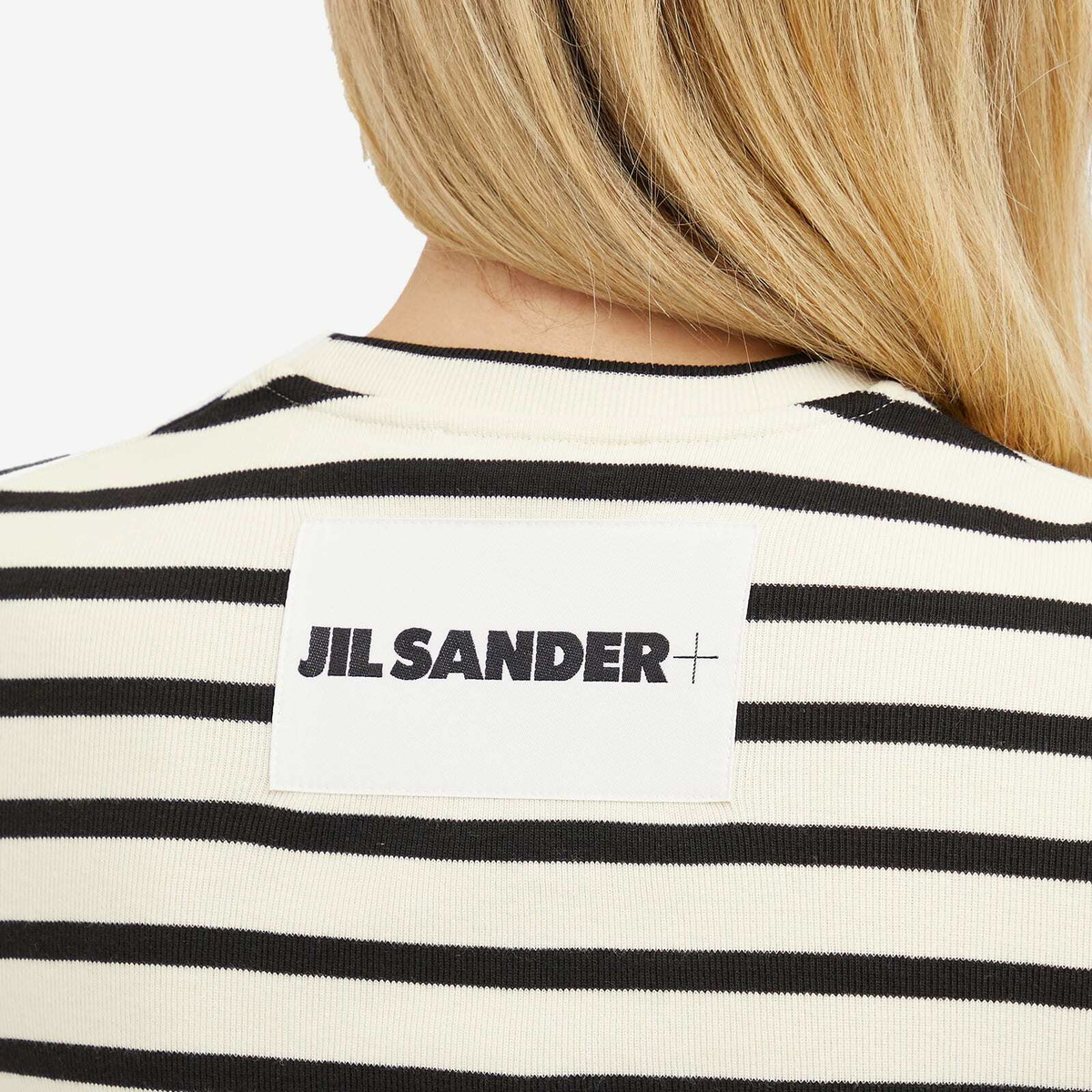 Jil Sander+ Women's Striped Logo T-Shirt in Bluejay
