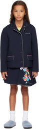 Marni Kids Navy Jersey Blazer