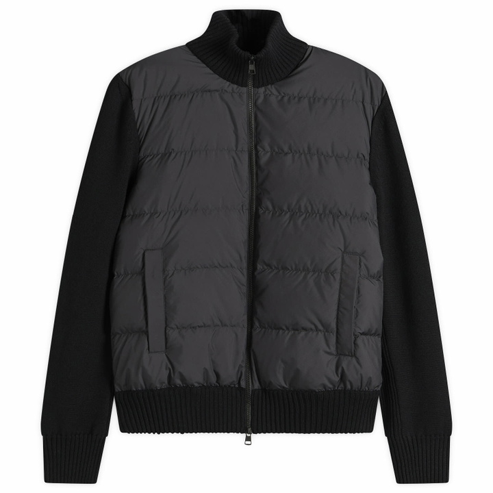Photo: Moncler Men's Hybrid Padded Front Wool Zip Jacket in Black