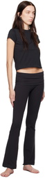 SKIMS Black Cotton Jersey Foldover Lounge Pants
