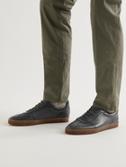 BRUNELLO CUCINELLI - Full-Grain Leather Sneakers - Gray