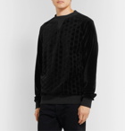 Balmain - Logo-Print Cotton-Blend Velvet Sweatshirt - Black