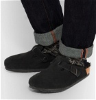 Birkenstock - Boston Shearling-Lined Suede Sandals - Black