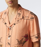 Bode Bronco printed silk baseball shirt