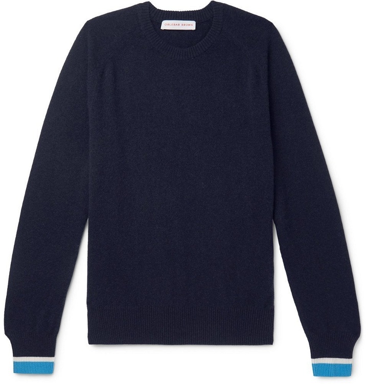 Photo: Orlebar Brown - Ethan Striped Cashmere Sweater - Navy