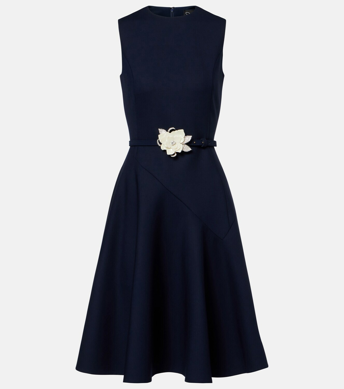 Oscar de la Renta Belted wool-blend midi dress